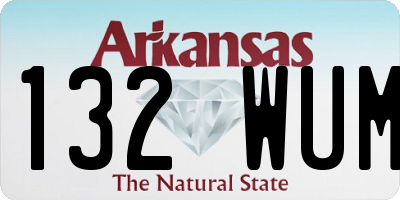 AR license plate 132WUM