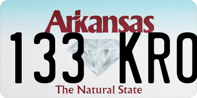 AR license plate 133KRO