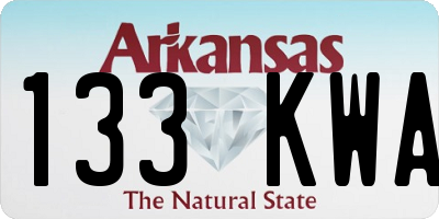 AR license plate 133KWA