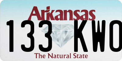 AR license plate 133KWO