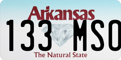 AR license plate 133MSO