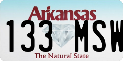 AR license plate 133MSW