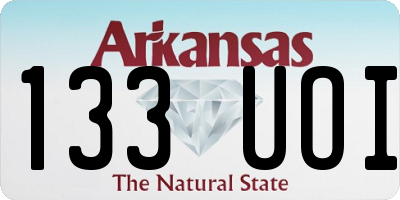 AR license plate 133UOI