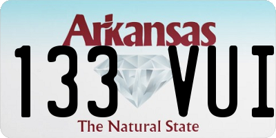 AR license plate 133VUI