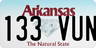 AR license plate 133VUN