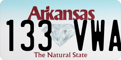 AR license plate 133VWA