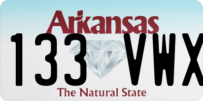 AR license plate 133VWX