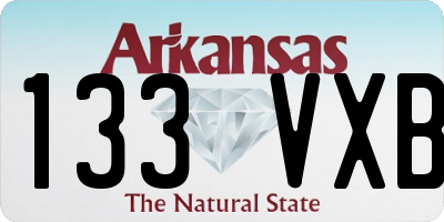 AR license plate 133VXB