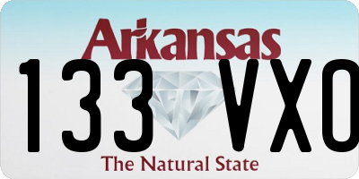 AR license plate 133VXO