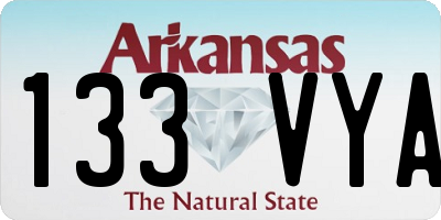 AR license plate 133VYA