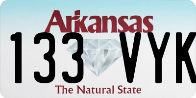 AR license plate 133VYK