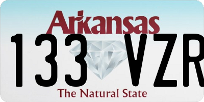 AR license plate 133VZR