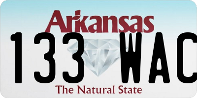 AR license plate 133WAC