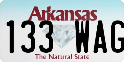 AR license plate 133WAG