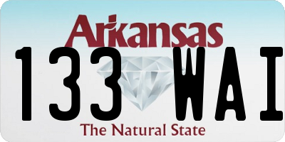AR license plate 133WAI
