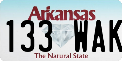 AR license plate 133WAK