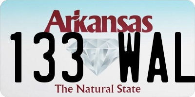 AR license plate 133WAL