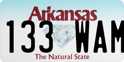 AR license plate 133WAM