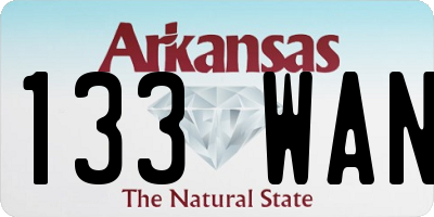 AR license plate 133WAN