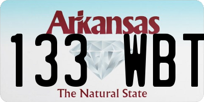 AR license plate 133WBT