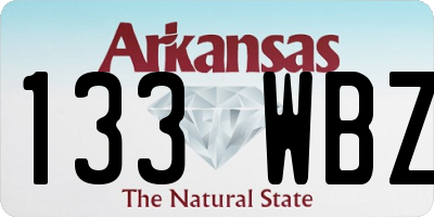 AR license plate 133WBZ