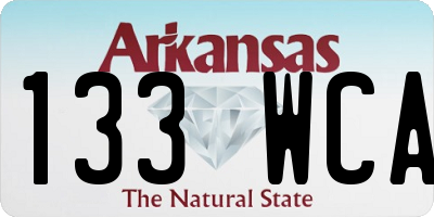 AR license plate 133WCA