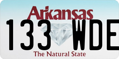 AR license plate 133WDE