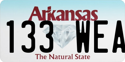 AR license plate 133WEA