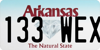AR license plate 133WEX