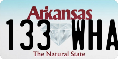 AR license plate 133WHA