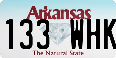 AR license plate 133WHK