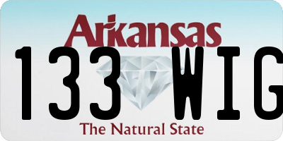 AR license plate 133WIG
