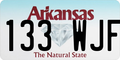 AR license plate 133WJF