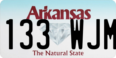 AR license plate 133WJM