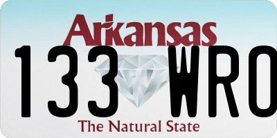 AR license plate 133WRO