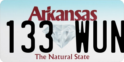 AR license plate 133WUN