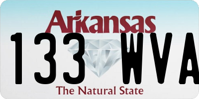 AR license plate 133WVA