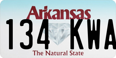 AR license plate 134KWA