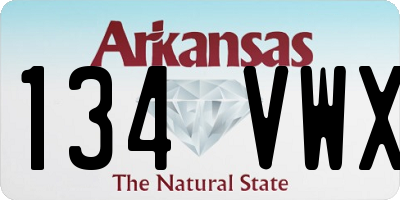 AR license plate 134VWX