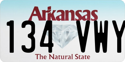 AR license plate 134VWY