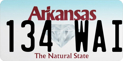 AR license plate 134WAI