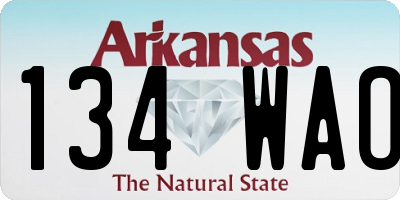 AR license plate 134WAO