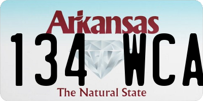 AR license plate 134WCA