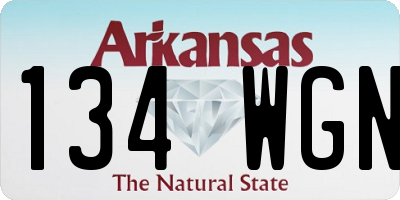AR license plate 134WGN