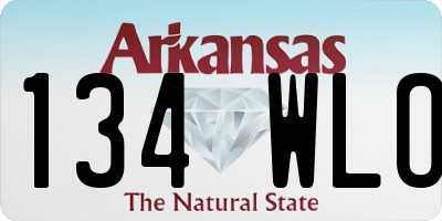 AR license plate 134WLO