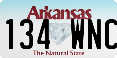 AR license plate 134WNC