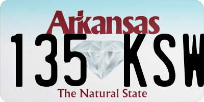 AR license plate 135KSW