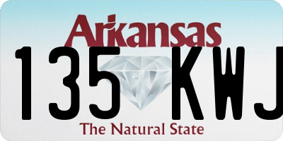 AR license plate 135KWJ