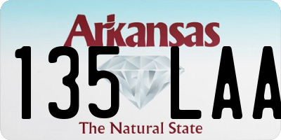 AR license plate 135LAA