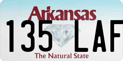 AR license plate 135LAF